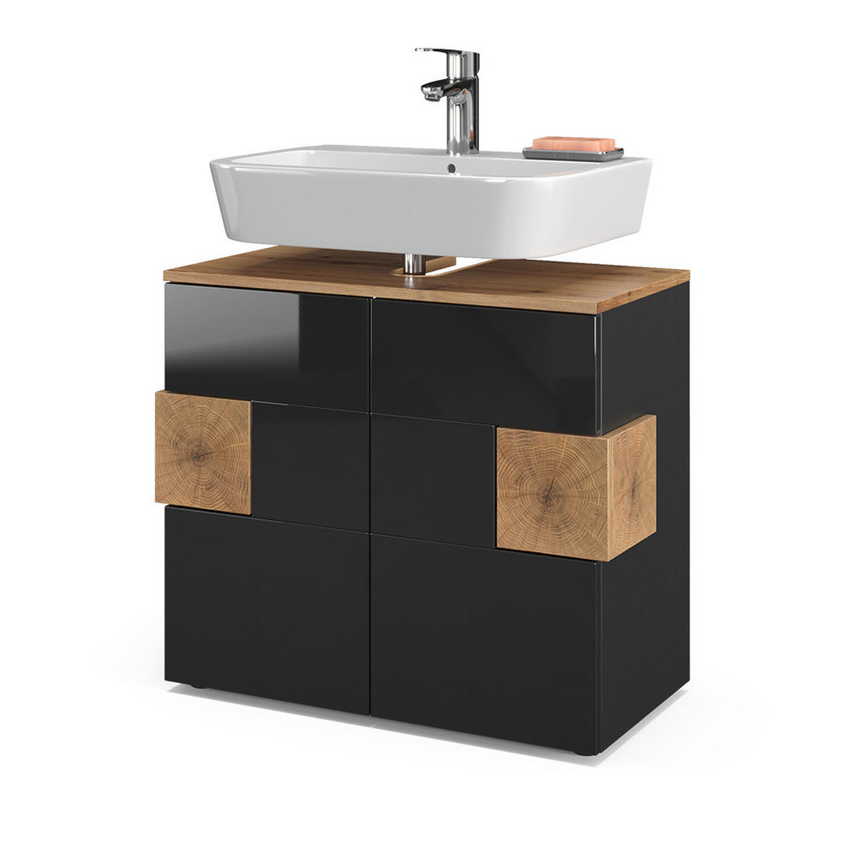 WASCHBECKENUNTERSCHRANK Eden Anthrazit 73.1 x 64 cm - Anthrazit/Eiche Artisan, Holzwerkstoff (73.1/64/37cm) - Vicco