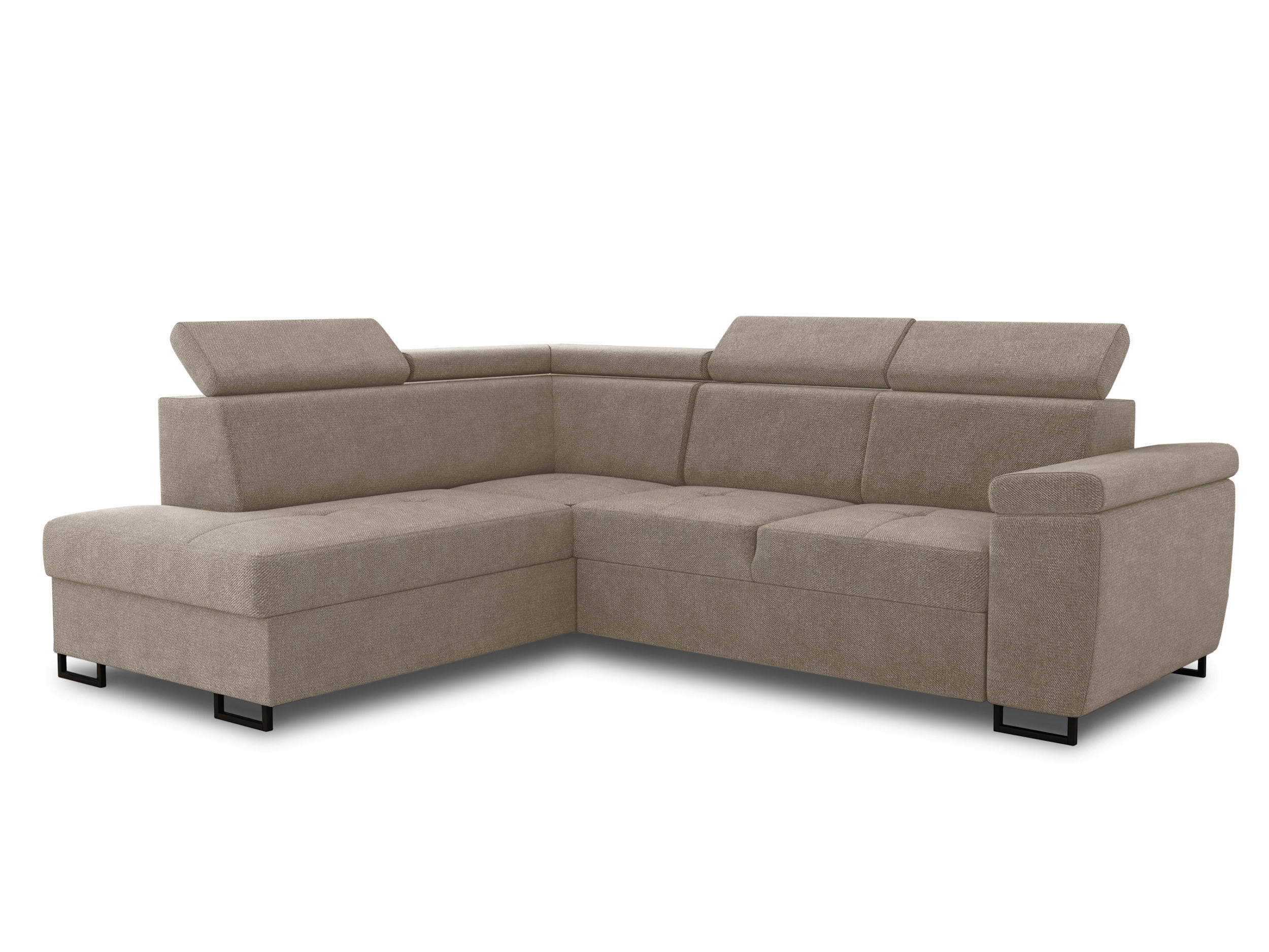 ECKSOFA Natan, Seite: Links - Beige, Holz/Textil (265/205cm) - Sofnet
