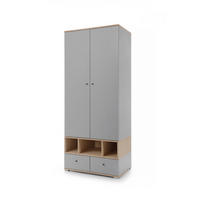 KLEIDERSCHRANK Nova in Grau und Eiche 2 türig ca. 80 × 195 × 50 cm - Grau, Holzwerkstoff (80/195/50cm)