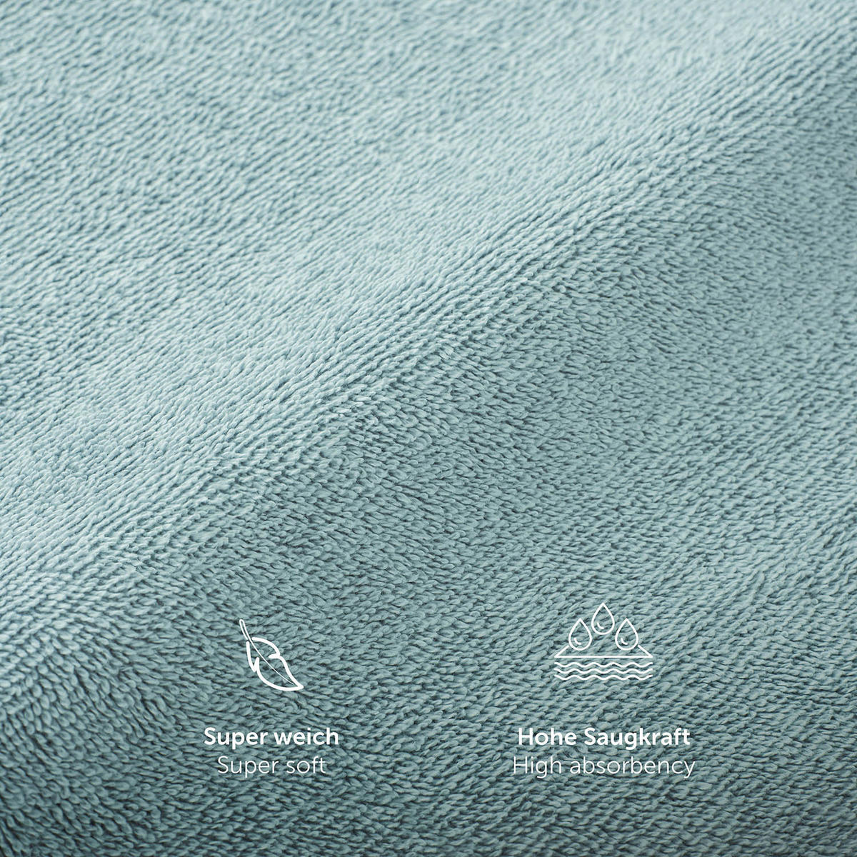 BADETUCH 4-teilig, 2x Badetuch 70/140 + 2x Handtuch 50/100 cm, Hellblau - Hellblau, Textil (70/140cm) - Blumtal