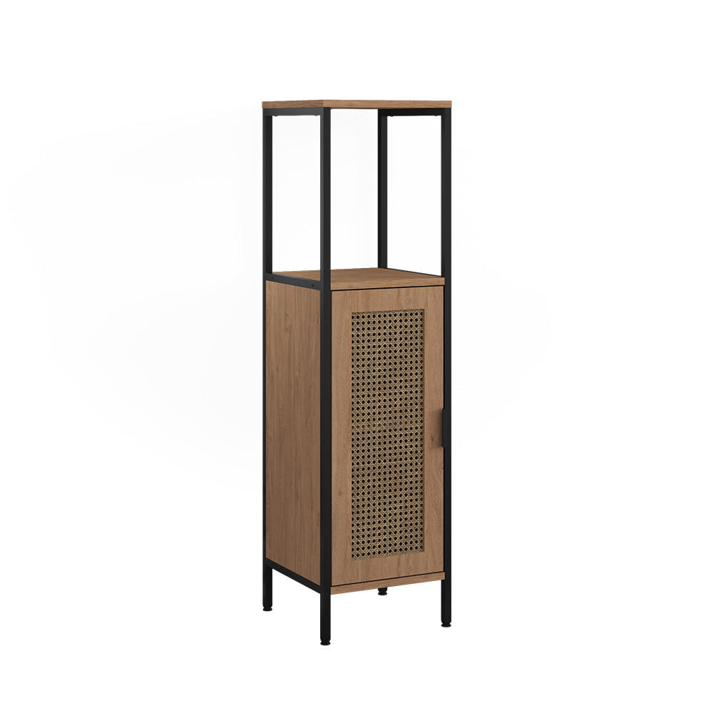 MIDISCHRANK Linara, Eiche/Schwarz, 30 x 110 cm - Eichefarben/Schwarz, Holzwerkstoff (30/110/30cm) - Vicco