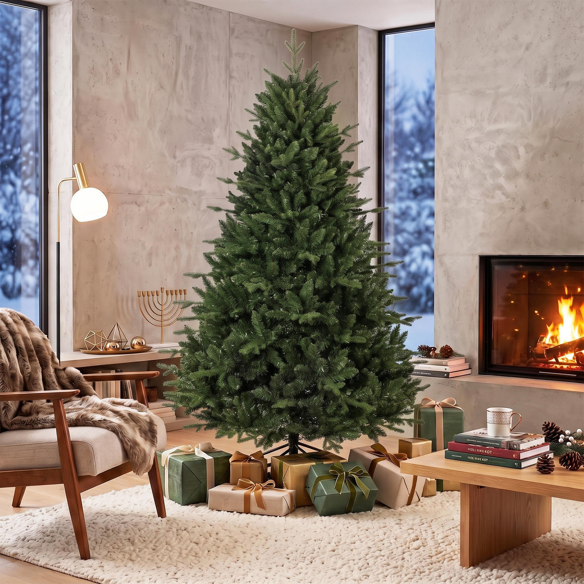 WEIHNACHTSBAUM PE PVC Grün - Grün, Kunststoff (180cm) - HOMCOM