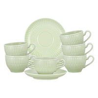 ESPRESSOTASSEN MIT UNTERTASSEN Amina Seladon 100 ml 6er Set - Grün, Keramik (0.1L) - Seltmann Weiden