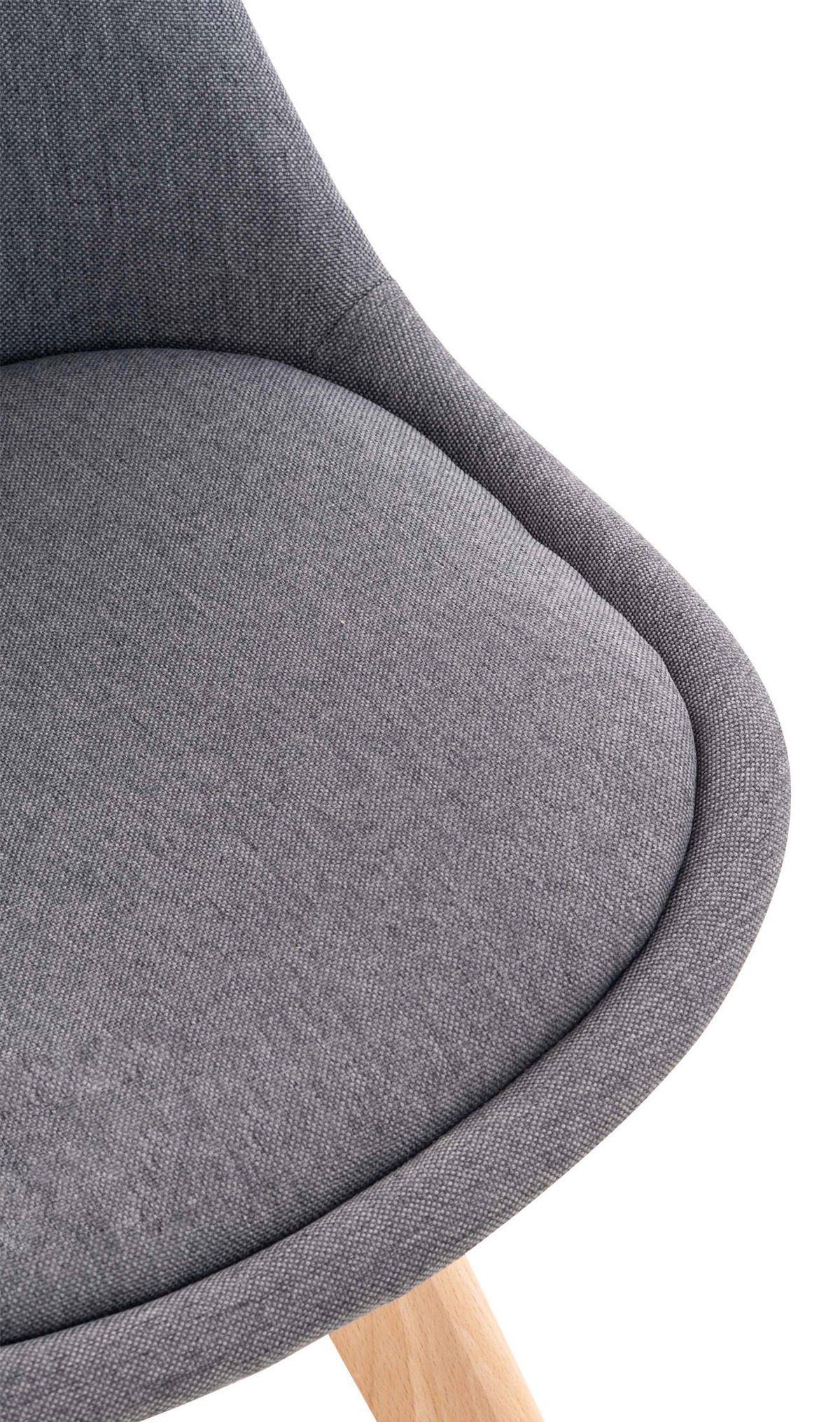 STUHL 4er Set Stoff grau - Eukalyptusholzfarben/Grau, Holz/Textil (49/83/50cm) - CLP
