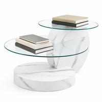 COUCHTISCH in Weiß Wohnzimmertisch mit zwei Ebenen aus Sicherheitsglas für Wohnzimmer, B90/T70/H44 cm - Transparent/Weiß, Glas/Holzwerkstoff (70/90/44cm) - STILVORA