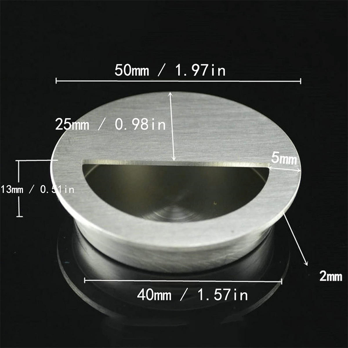 MÖBELGRIFF Silber 4er-Set 50 mm - Silberfarben, Metall (5/5/5cm)