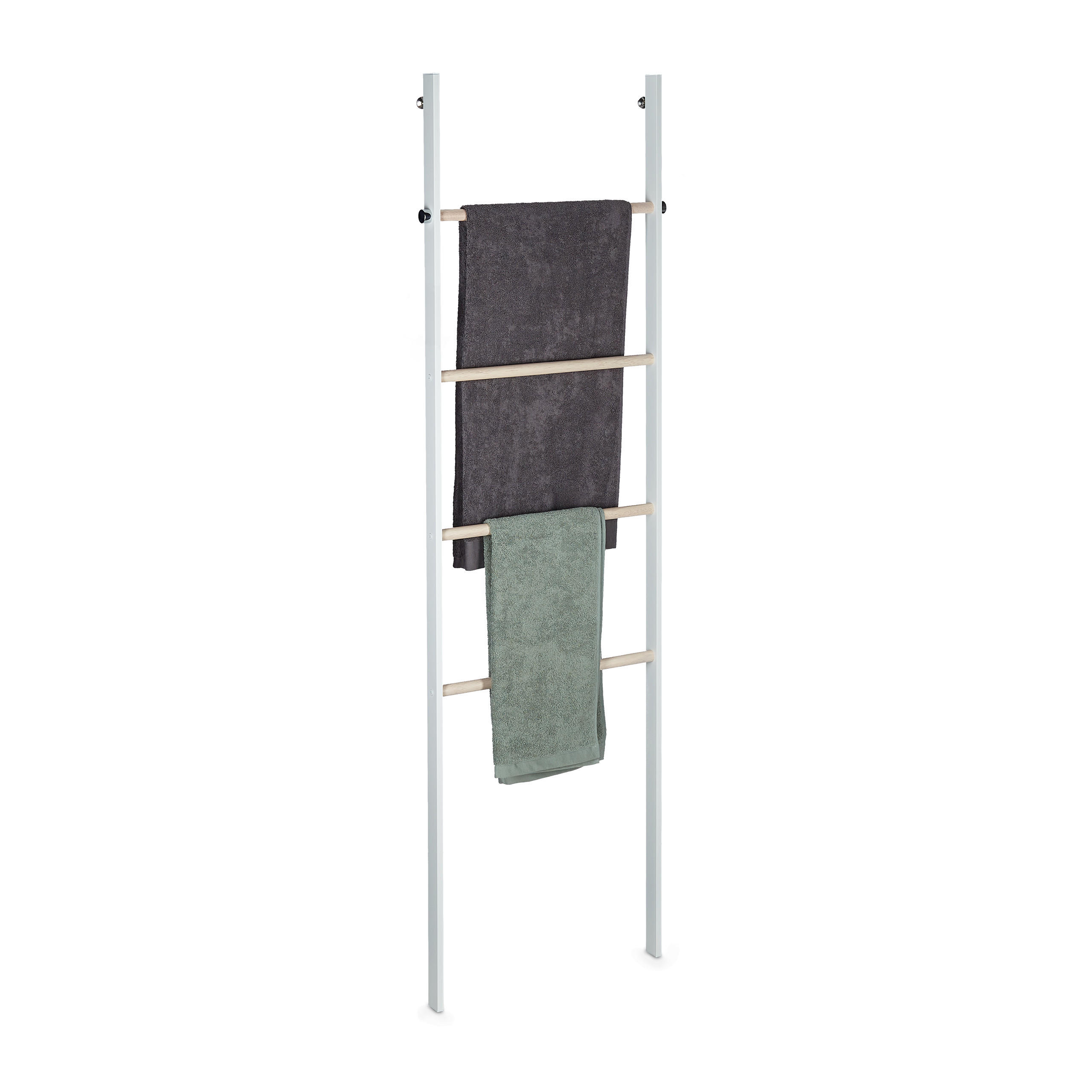 HANDDUKSSTEGE vit natur metall tr&auml; 4 pinnar 172,5 cm Multicolor 172.5/53/6 cm