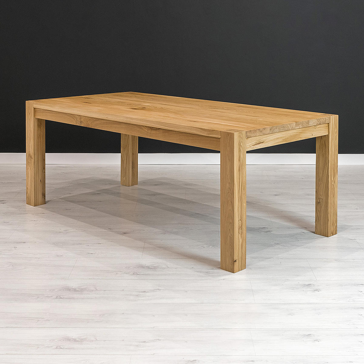 TISCH Ausziehbar Gustav aus massivem Eichenholz 180x80 cm + Tischverlängerung 1x50 cm - Eichefarben/Braun, Holz (180/80/75cm) - Danzz