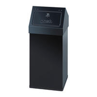 ABFALLSAMMLER Eckiger AlumInium Abfallbehälter Haiti Mit Push Deckel 55 Liter 77 x 30 x 30 cm Schwarz - Schwarz, Metall (30/77/30cm) - PROREGAL