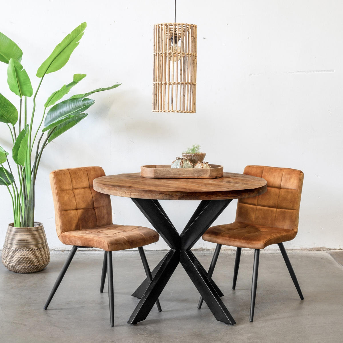 ESSTISCH rund aus mangoholz 130cm, natürlich - Braun, Holz (130/130/78cm) - Giga Meubel