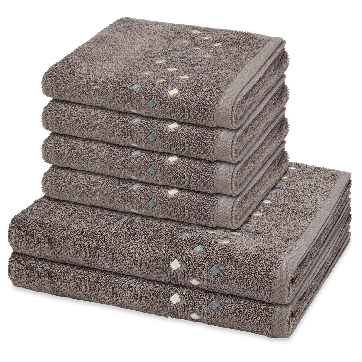 FROTTIERSET Stoneline 6-teilig - Grau, Textil (50/100cm) - Ross