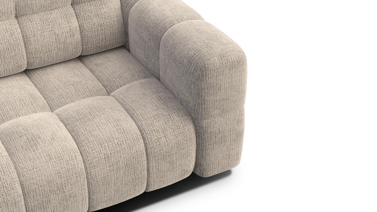 SOFA CLOUDI 2,5-Sitzer, beige - Beige/Schwarz, Holz/Textil (211/89/104cm) - Courtois Laville