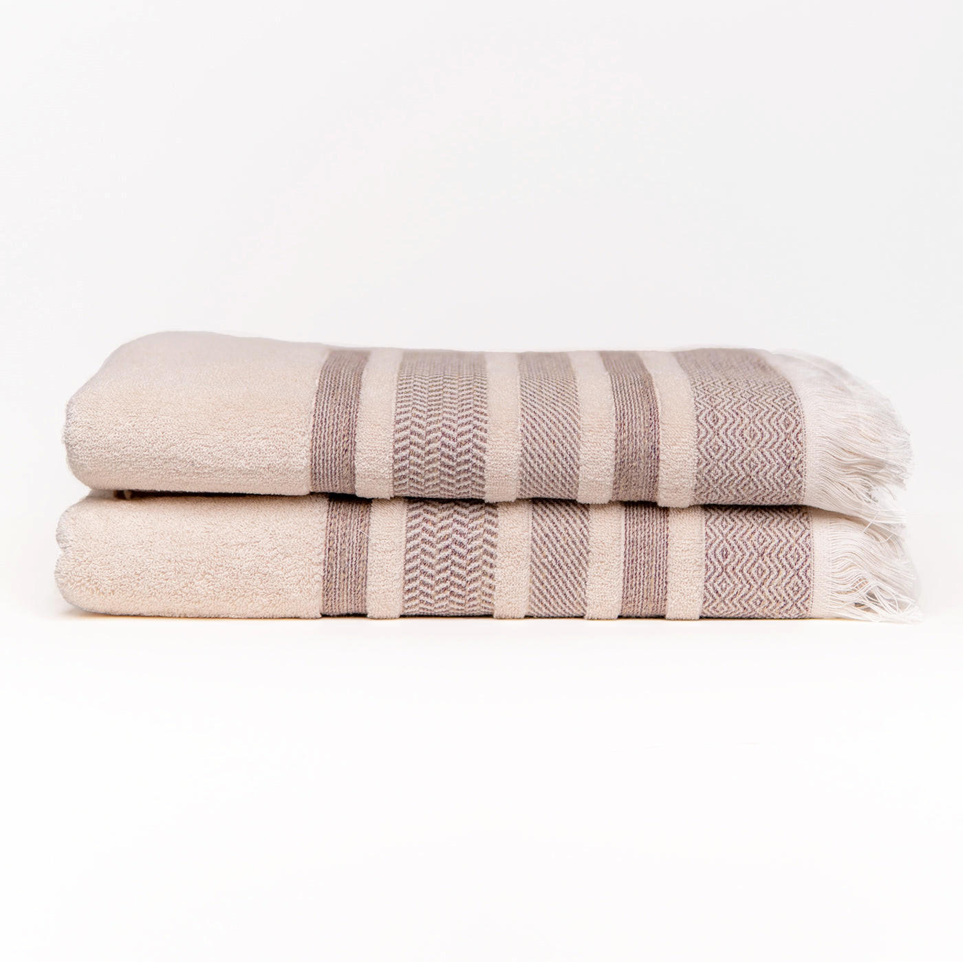 HANDTUCH Morning Dunes 2er Set, 50x100cm, Baumwolle, Elfenbein - Beige, Textil (50/100cm) - SOWL