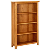 BÜCHERREGAL mit 4 Fächern 70/22/110 cm aus Massivholz Eiche - Honigeiche, Holz (70/110/22cm) - vidaXL
