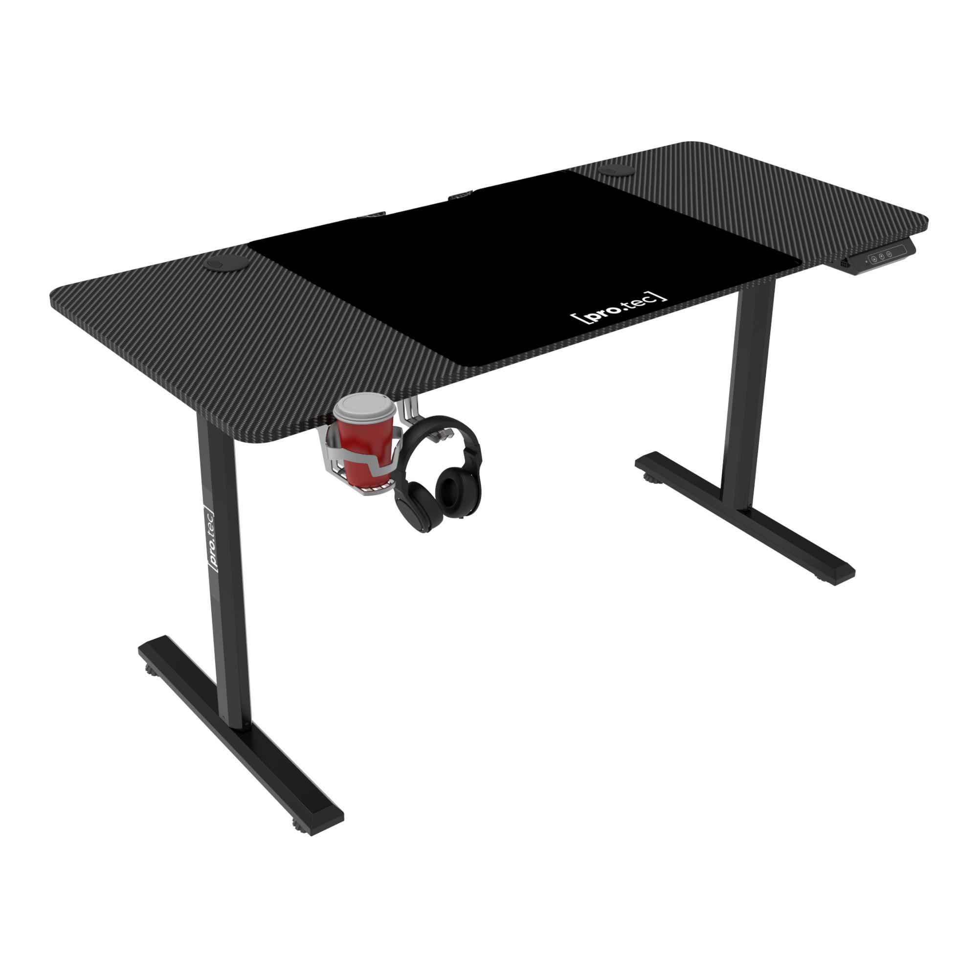 COMPUTERTISCH Hayward - Schwarz, Holzwerkstoff/Metall (60/140/117cm) - pro.tec