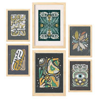 POSTER Set Mit 6 Drucken Von Augen In Der Sammlung Von Ethnischenen Ästhetische Dekorative Für Zuhause Wandkunstdruck A3 & A4 Rahmen Aus Hellem Holz - Beige, Papier (29/3cm) - Nacnic
