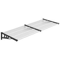 TÜRVORDACH Schwarz Und Transparent 239/90 Cm Polycarbonat - Transparent, Kunststoff (239/27.5/90cm) - vidaXL