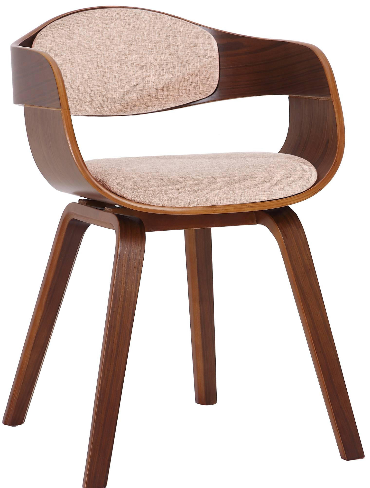 ARMLEHNENSTUHL Stoff Walnuss/Creme - Walnussfarben/Creme, Holz/Textil (49/73/46cm) - CLP