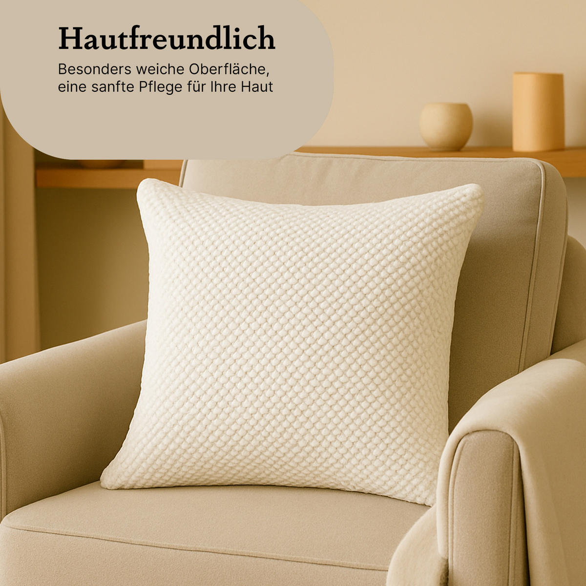 KISSENHÜLLE "Bubble" 60 cm x 60 cm in 3 Farben Offwhite - Weiß, Textil (60/60cm) - Bestlivings