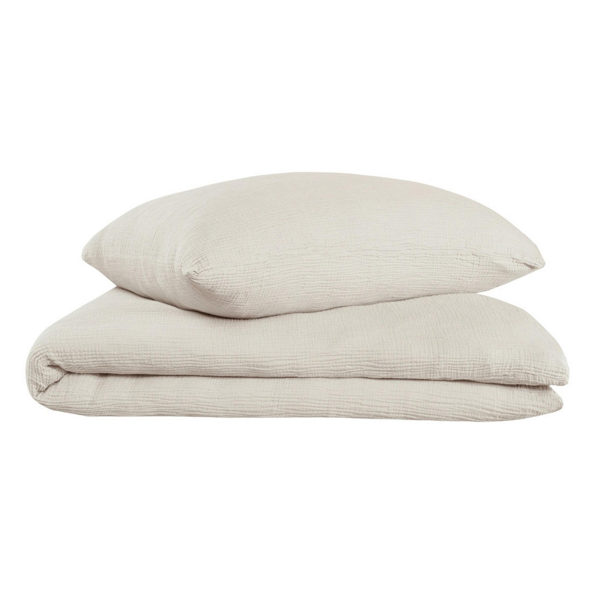 BETTWÄSCHESET Sally - Musselin - 2-teilig -135x200cm - Helltaupe - Taupe, Textil (135/200cm)