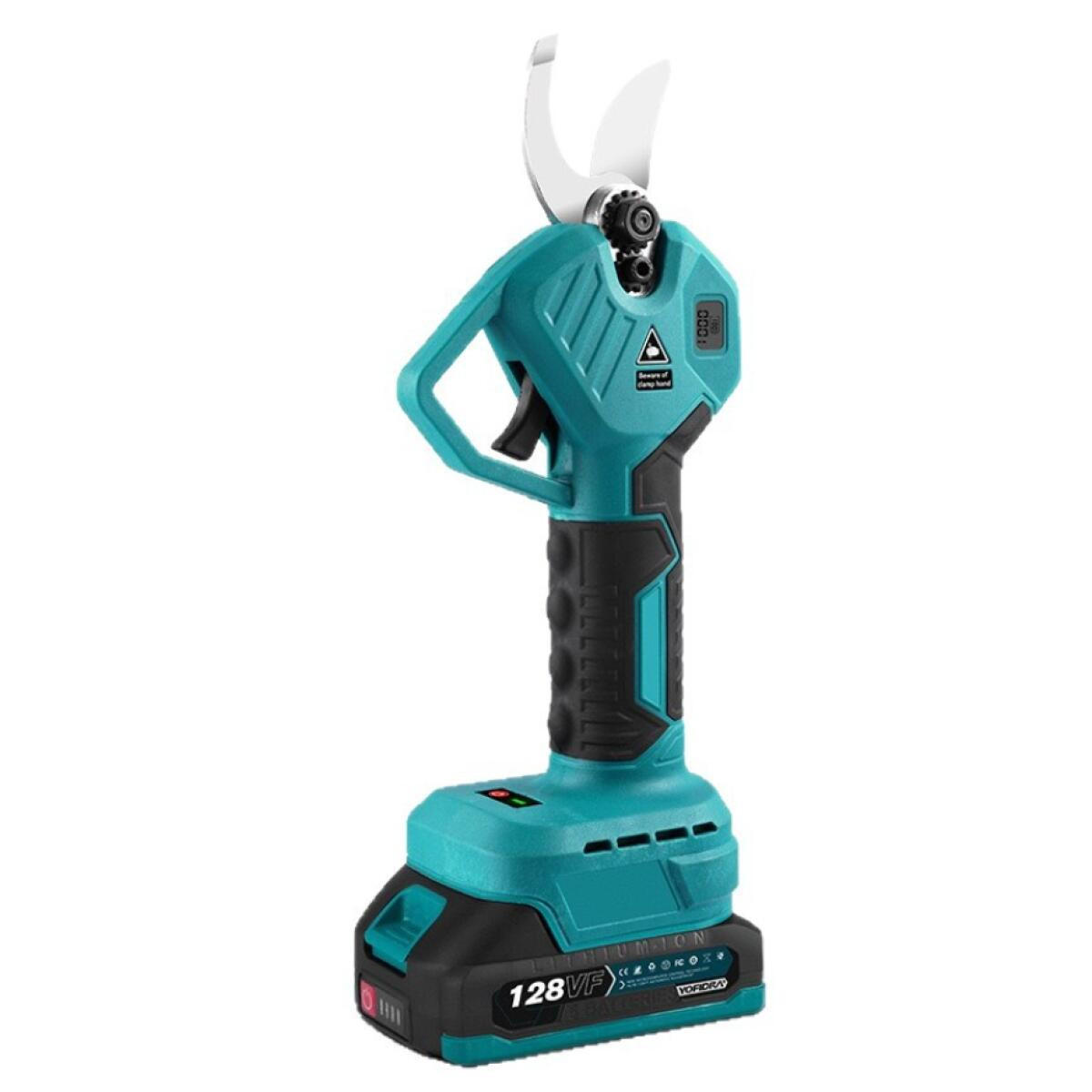 GARTENSCHERE - mit Digitalanzeige - 30 mm, 1 Batterie, 18 Volt - Blau, Metall (20/12/29cm)