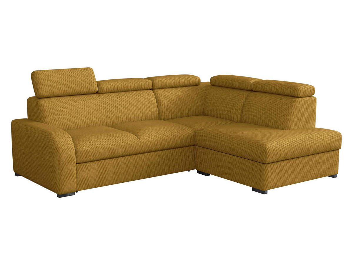 ECKSOFA Oslo 2rRLXp, Seite: Rechts 2R+R+LXP - Gelb/Silberfarben, Holz/Textil (250/200cm) - MIRJAN24