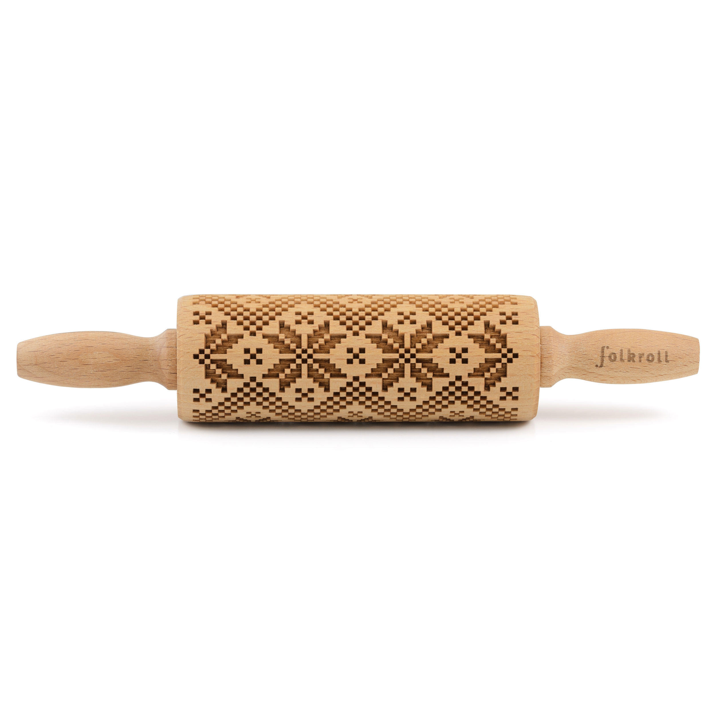 TEIGROLLE Skandinavien Muster, junior, 23 cm, Buchenholz - Braun, Holz (23cm) - Folkroll