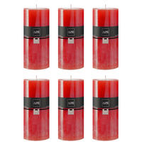 DUFTKERZE ZART - Rot - XXL - 150 Std. - 6er set - Rot, Paraffin (10/20cm) - J-Line