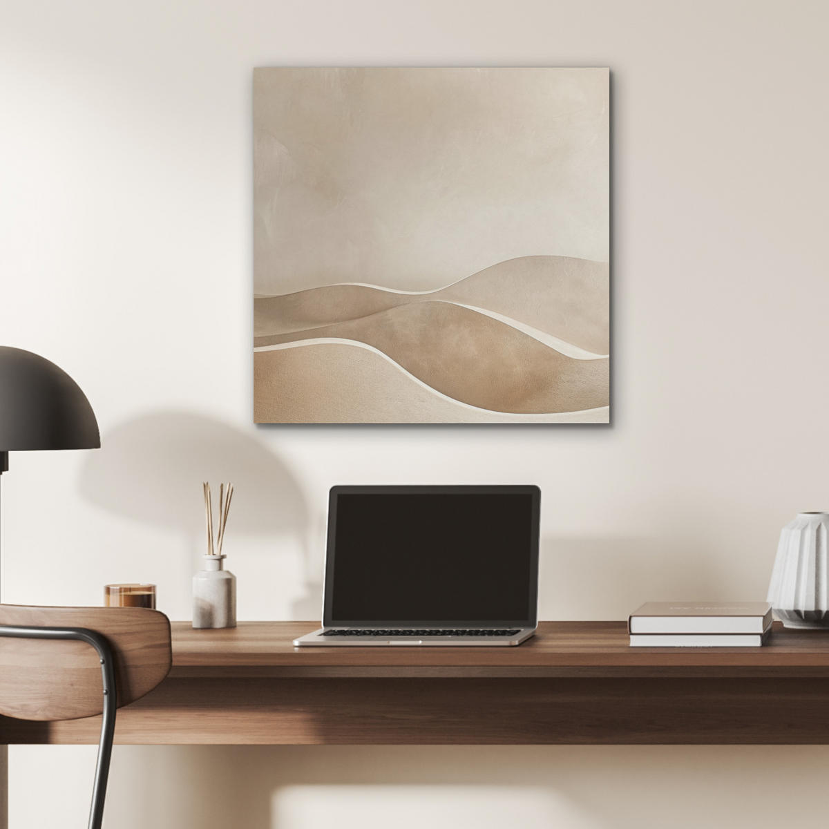 AKUSTIKBILD Beige - Natur - Abstrakt - Modern Wandbilder 60x60 cm - Beige, Kunststoff (60/60/0.9cm) - MuchoWow