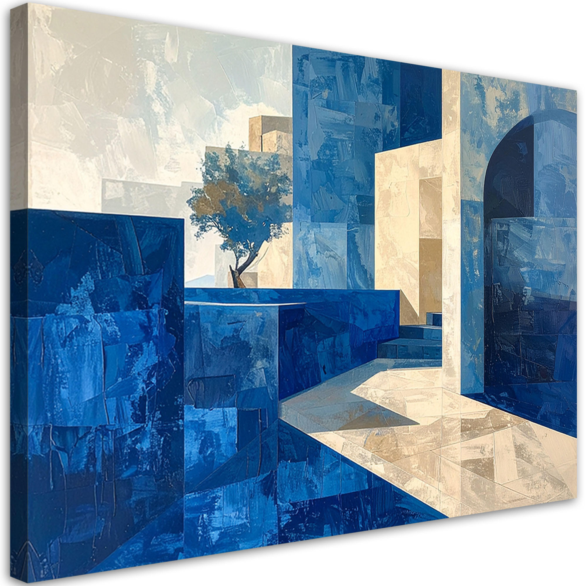 LEINWANDBILD Landschaften 120x80cm - Blau, Textil (120/80cm) - Feeby