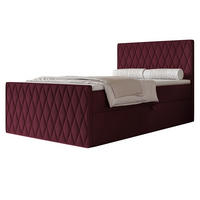 BOXBETT PONTI III 120x200 cm Bordeaux (Samt) - mit 2 Bettkästen, Bonellmatratze und Rautensteppung - Bordeaux, Holzwerkstoff/Textil (120/200cm) - Ravio