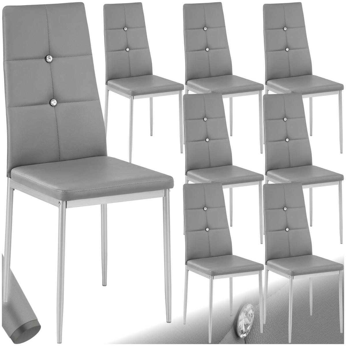 ESSZIMMERSTUHL 8er Set Julien 40 x 42 x 97 cm grau - Grau, Textil (42/97/40cm) - tectake