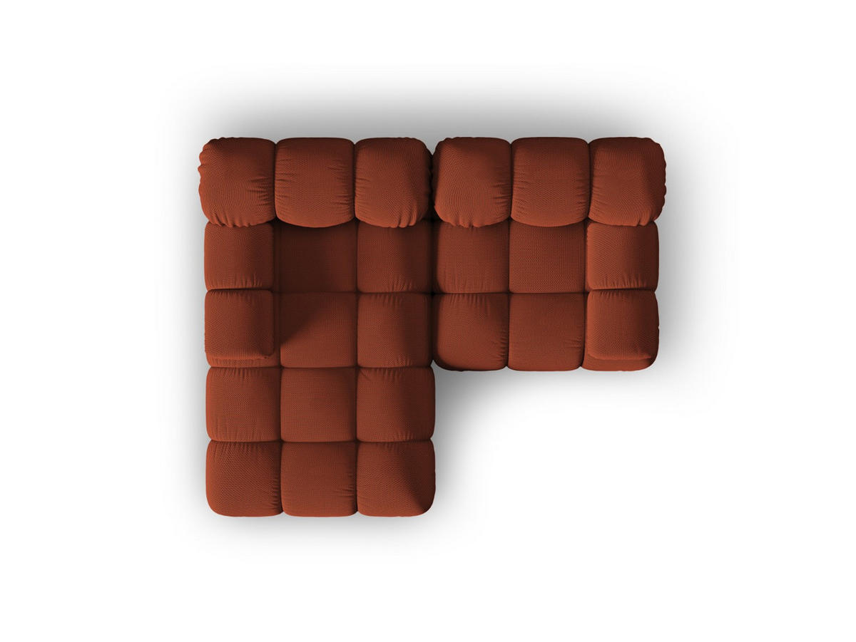 ECKSOFA modular links Bellis aus 3D-Stoff ziegelstein 3 Sitzplätze - Orange, Textil (155/188cm) - Micadoni