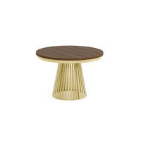 ESSTISCH Cone Bis - Goldfarben/Haselnussfarben, Holzwerkstoff/Metall (120/120/76cm) - Meblini