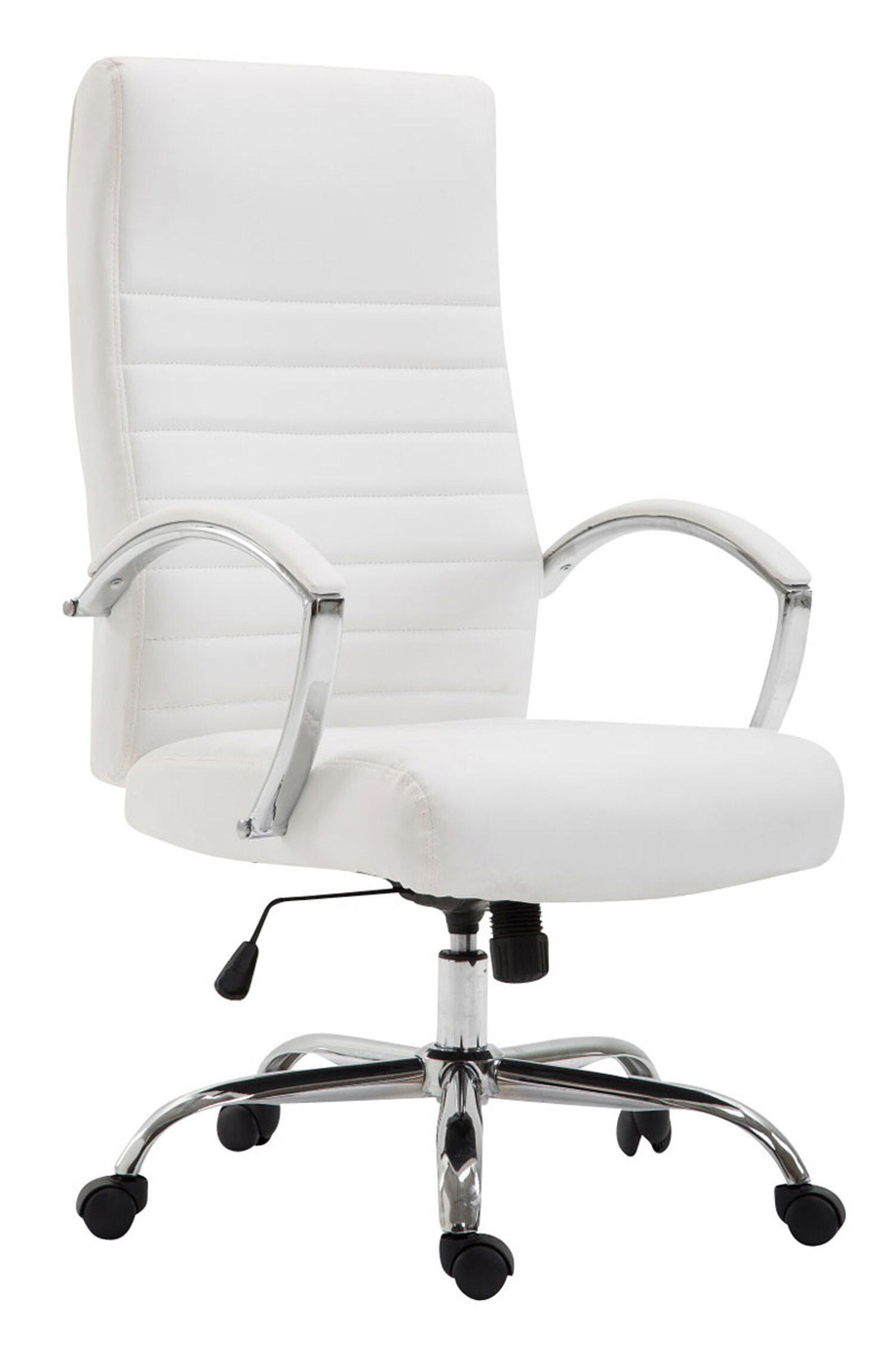 BÜROSTUHL Vallon, Kunstleder Weiß - Weiß, Textil/Metall (60/118/68cm) - TPFLiving