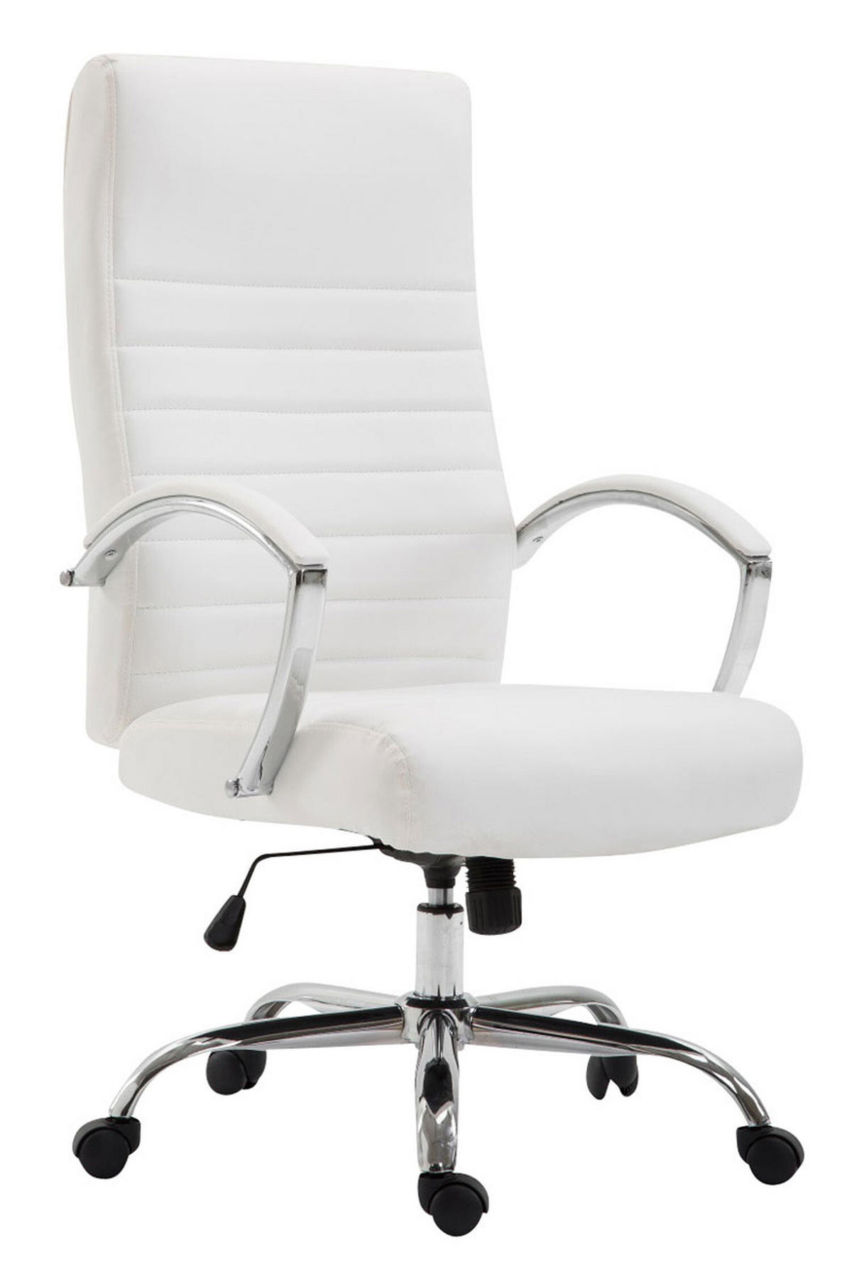 BÜROSTUHL Vallon, Kunstleder Weiß - Weiß, Textil/Metall (60/118/68cm) - TPFLiving