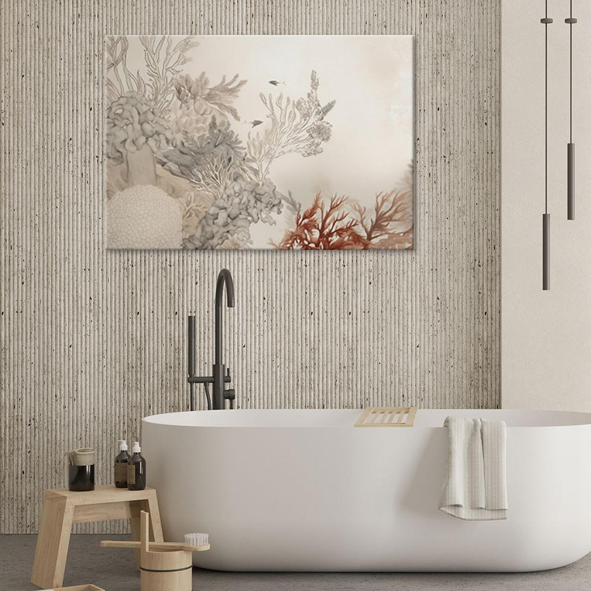 KUNSTDRUCK Beige 60/40 cm - Beige, Textil (60/40cm) - KUNSTLOFT