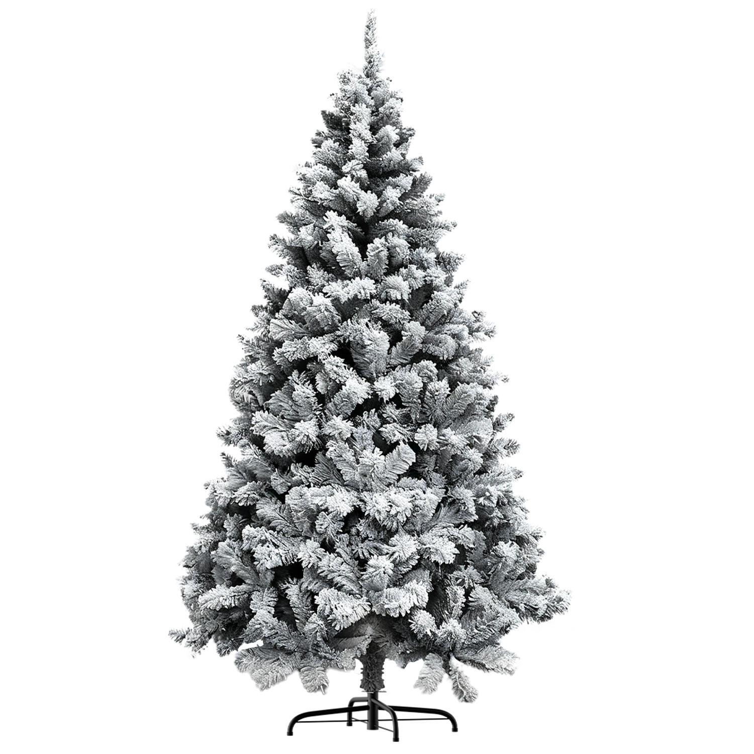 WEIHNACHTSBAUM Flocked Schneeoptik Grün 180 cm mit Metallständer - Grün, Metall (34cm) - Rattrix