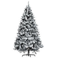 WEIHNACHTSBAUM Flocked Schneeoptik Grün 180 cm mit Metallständer - Grün, Metall (34cm) - Rattrix