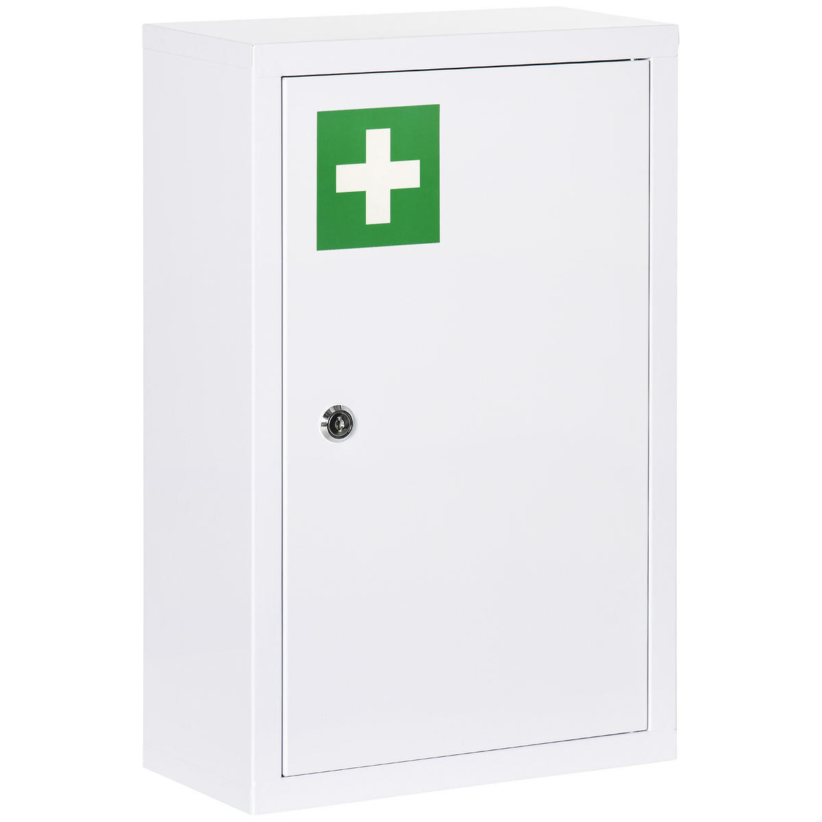 MEDIZINSCHRANK Weiß 30/14/46 cm abschließbar - Weiß, Metall (30/46/14cm) - PANGIVO