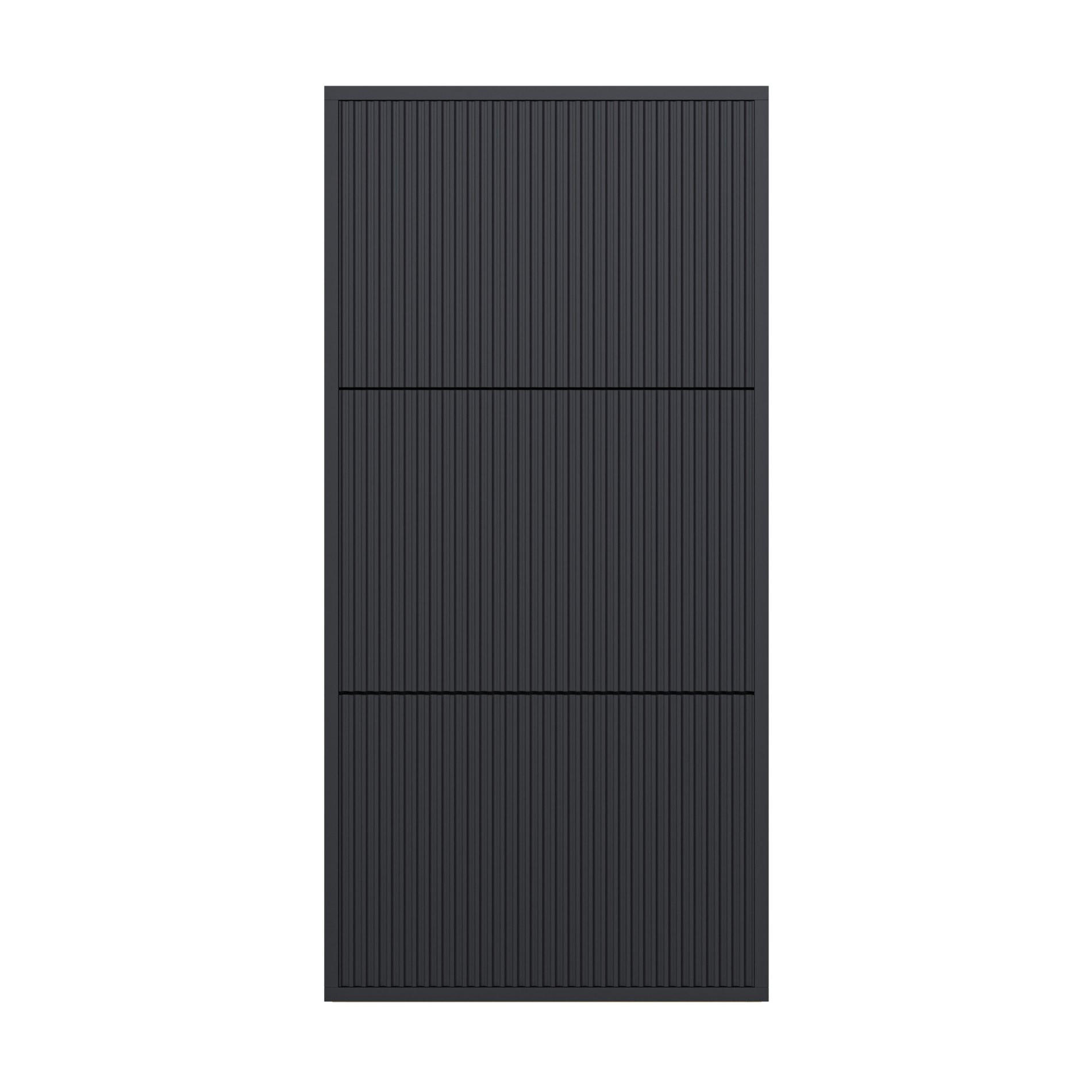 SCHUHKIPPER Veldio mit 3 Klappen Schwarz 50 cm - Schwarz, Holzwerkstoff (50/103/30cm) - Selsey