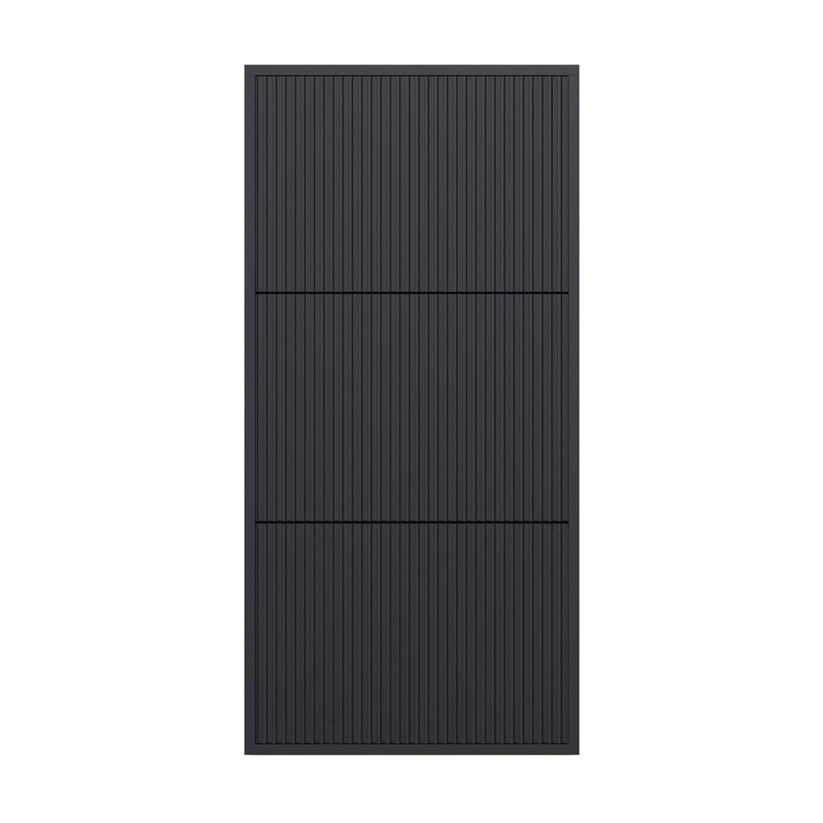 WAND-SCHUHSCHRANK Veldio mit 3 Klappen Schwarz 50 cm - Schwarz, Holzwerkstoff (50/103/30cm) - Selsey