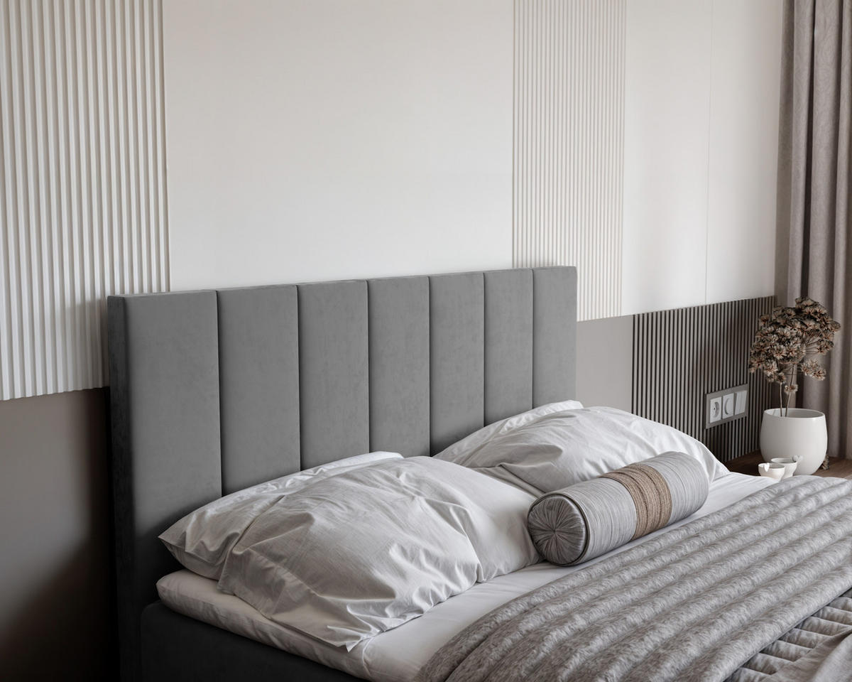 BOXBETT ZELTO 200/200 cm, mit Matratze und Topper, Hellgrau - Hellgrau, Holzwerkstoff/Textil (200/200cm) - Idohome