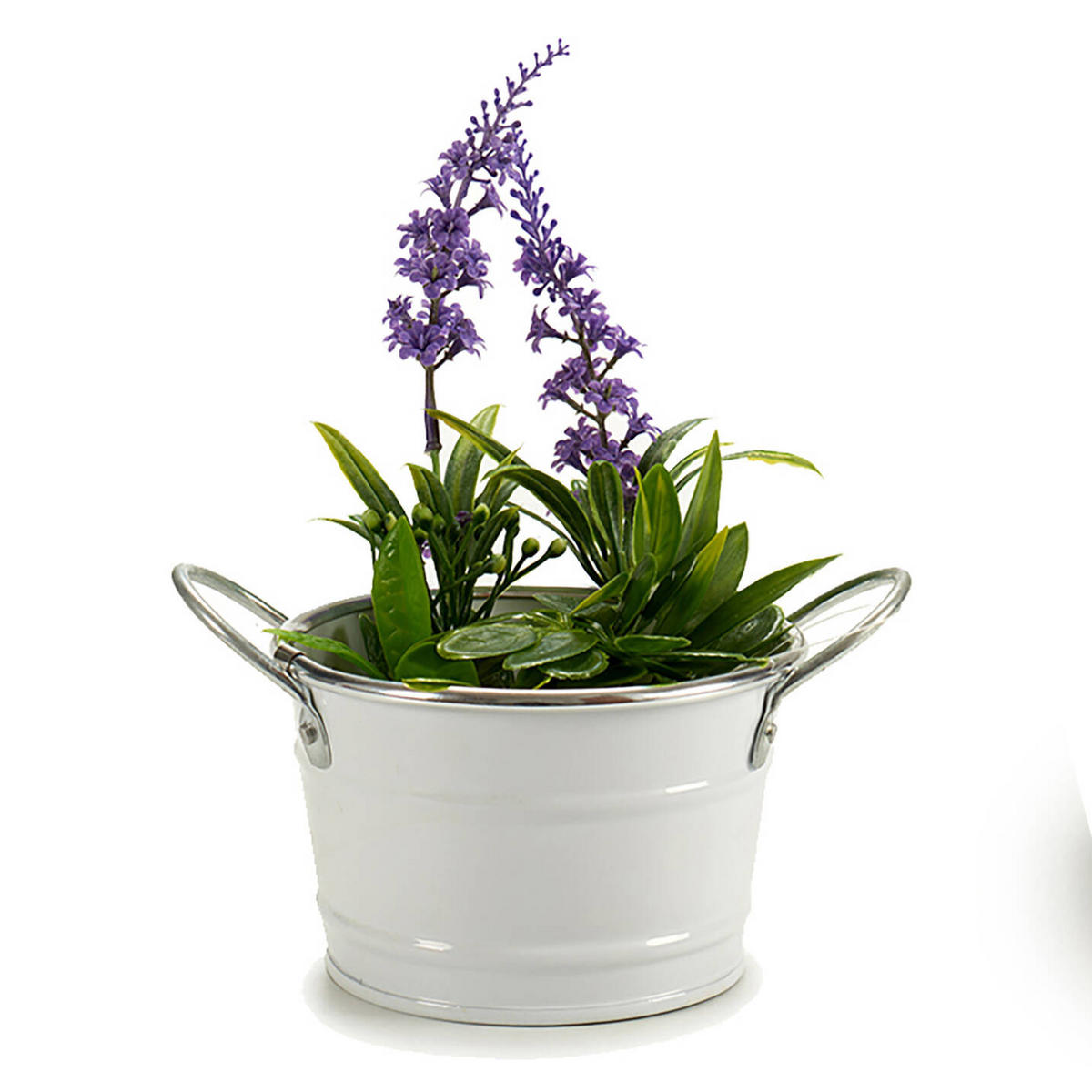 BLUMENTOPF Zink Weiß Ø 11,5 cm - Weiß, Metall (11.5/8.5cm)