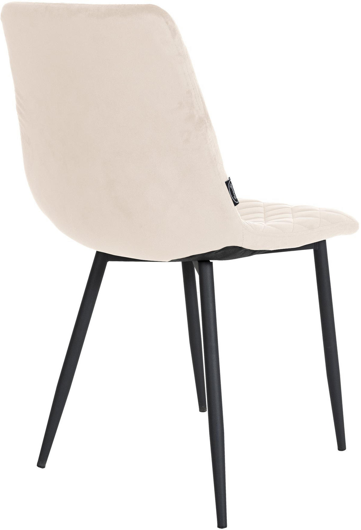 STUHL 4er Set Samt creme - Creme/Schwarz, Textil/Metall (45/83/57cm) - CLP