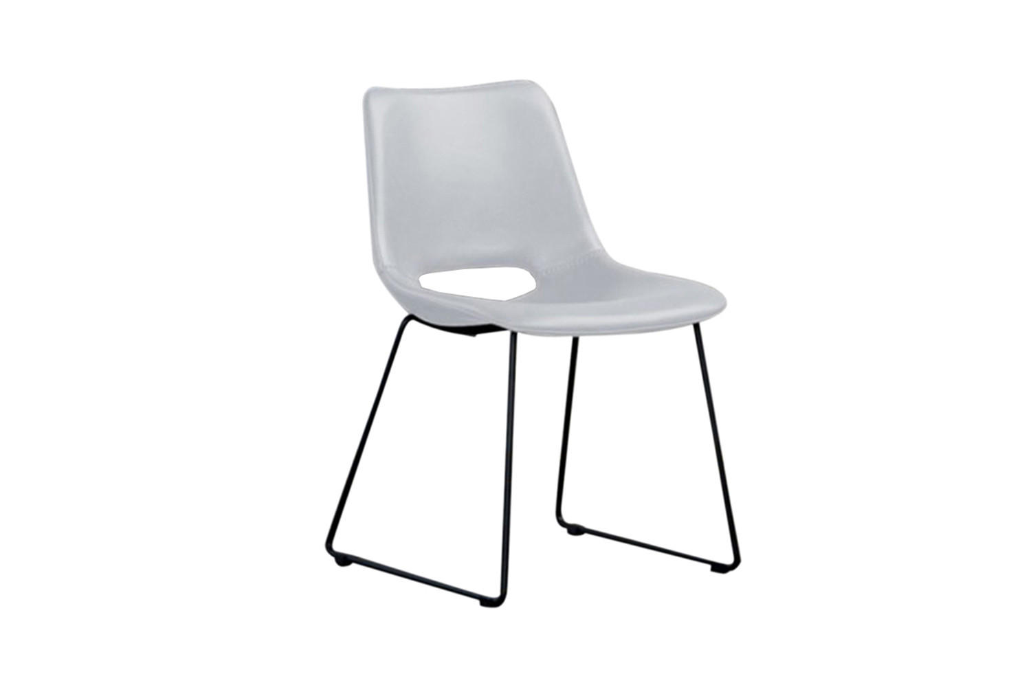 STUHL ASCO Weiß Kunstleder - Weiß, Leder (49/80/55cm) - KAWOLA