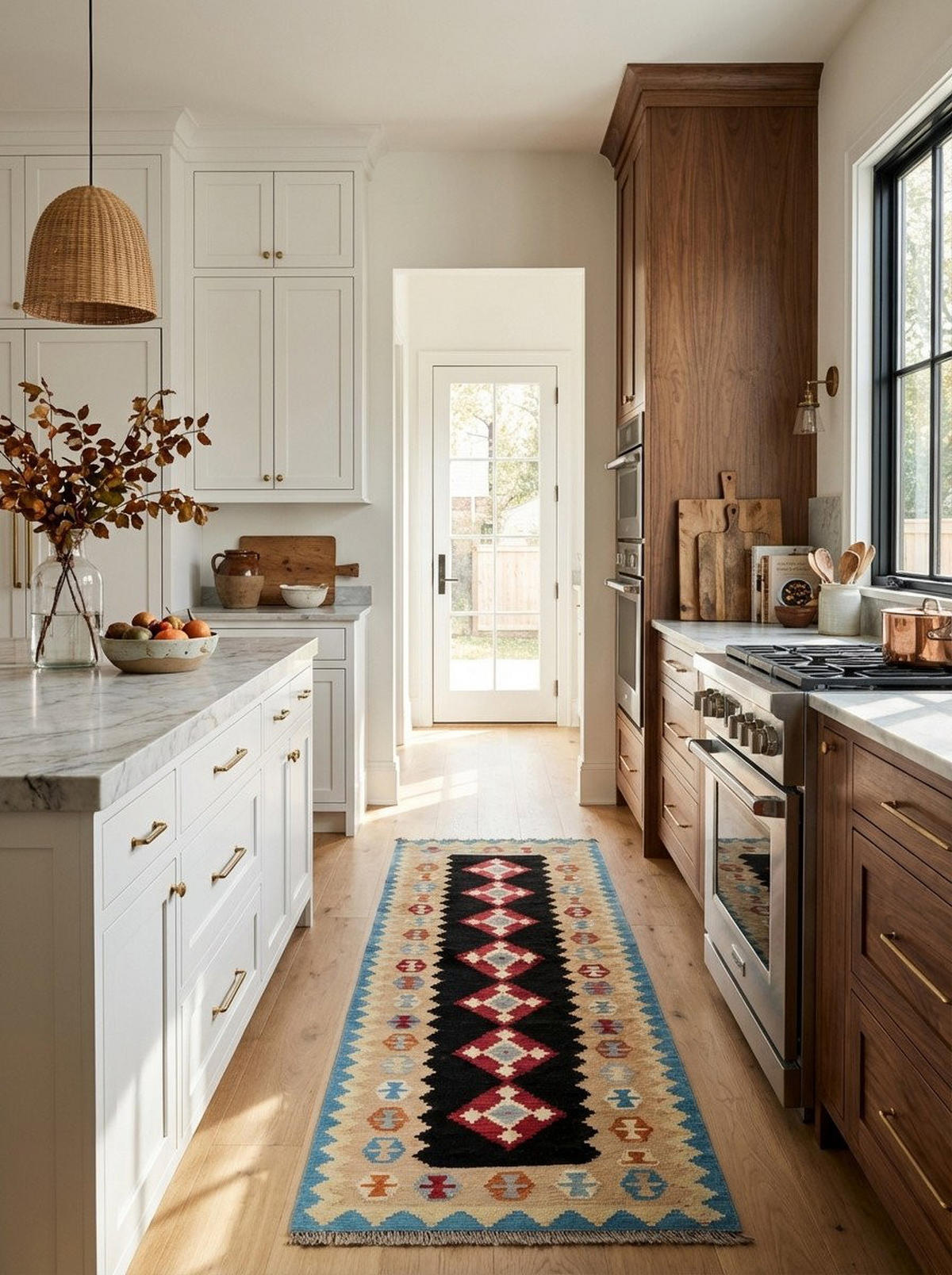 LÄUFER Gashgai Kelim Schwarz 300/92 cm Neuwolle - Schwarz, Textil (92/300cm) - Looma