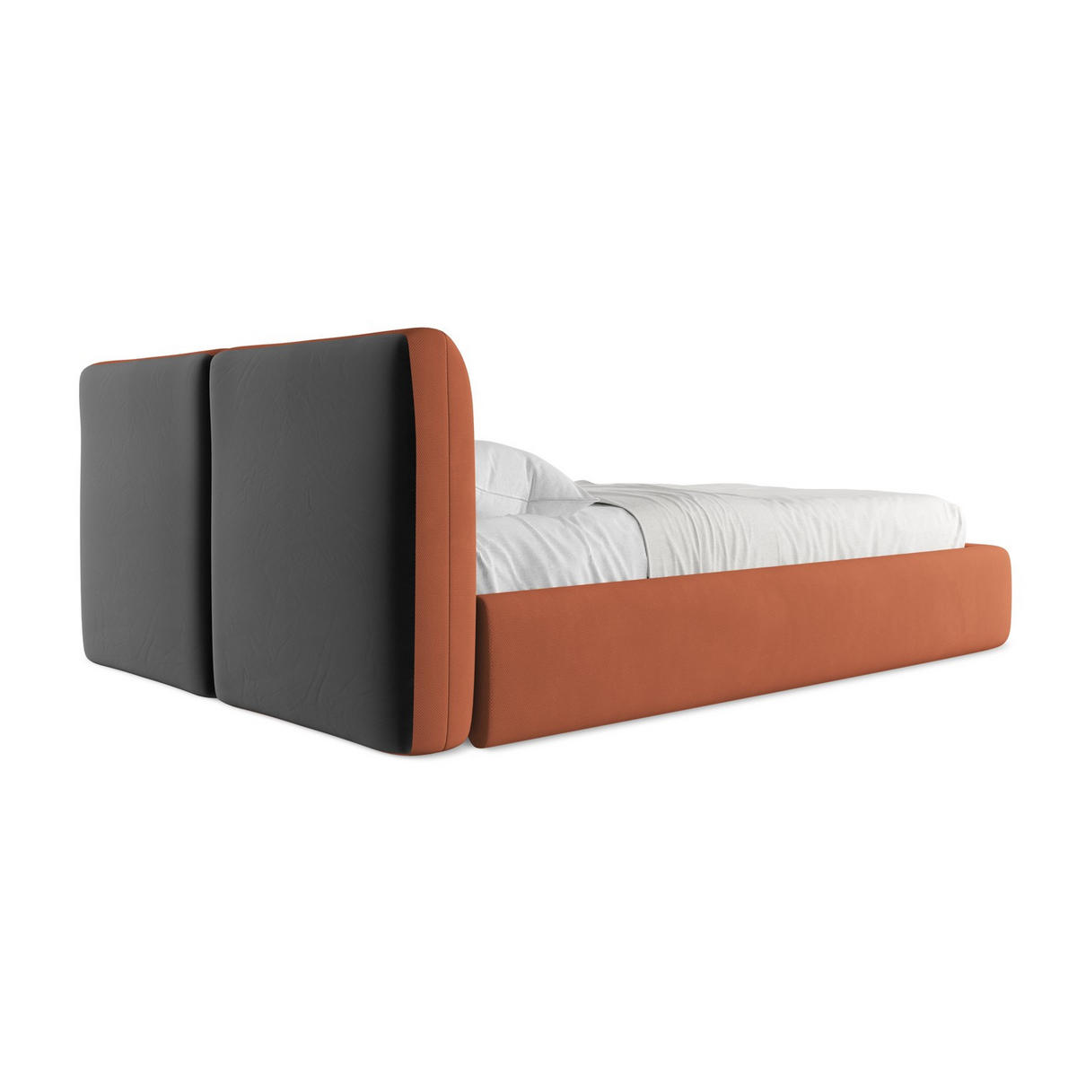 POLSTERBETT mit Bettkasten und Lattenrost 160x228 Orange - Terracotta/Schwarz, Kunststoff/Textil (140/200cm) - LaMiaSofa