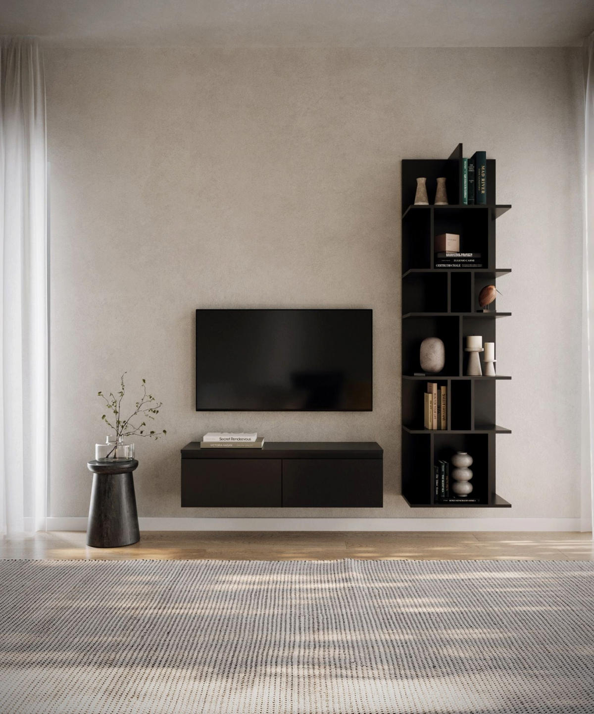 TV-LOWBOARD Bemmi Schwarz 100/28/32 cm - Schwarz, Holzwerkstoff (100/28.4/31.8cm) - Selsey