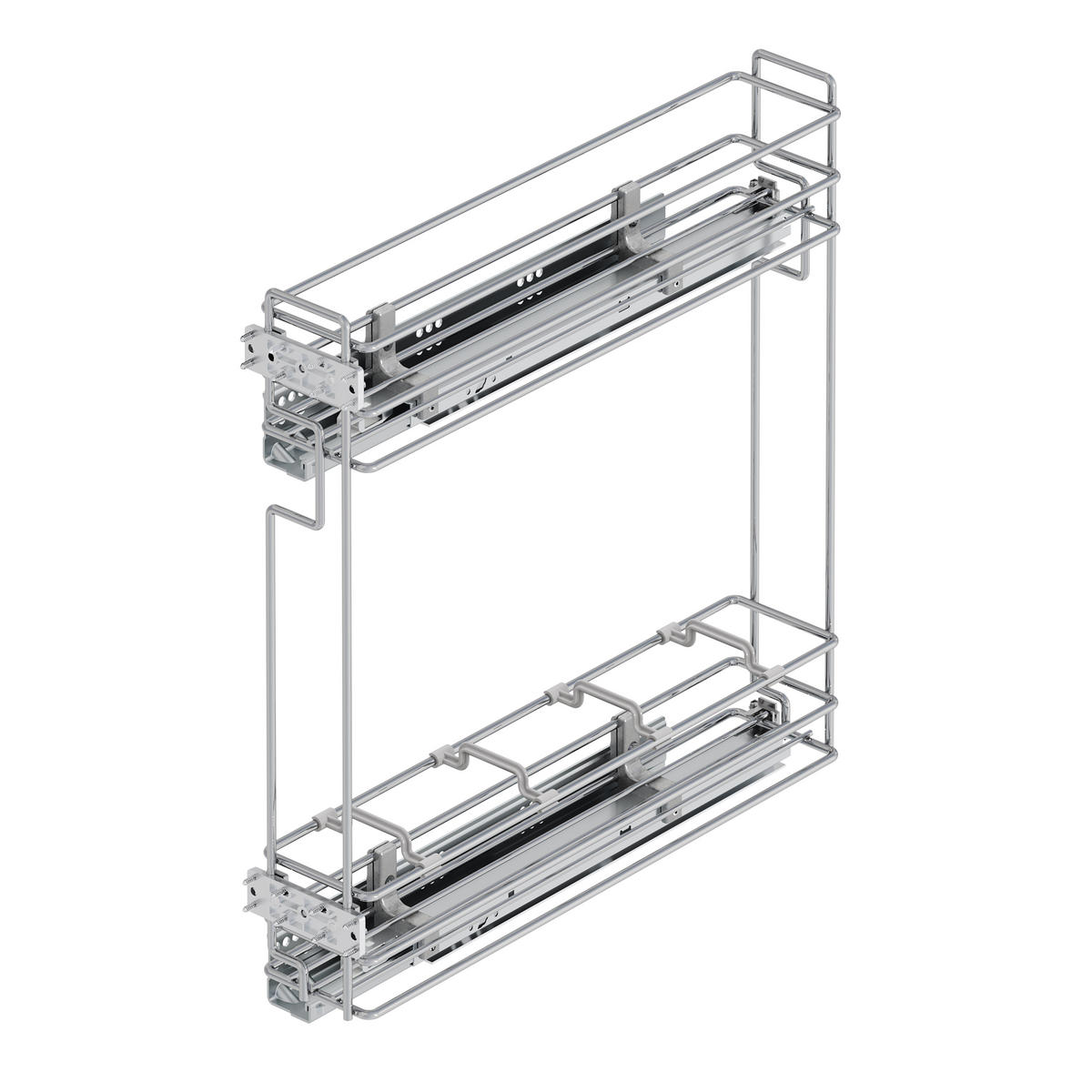 FLASCHENREGAL Suprastar, ausziehbar, mit Schließautomatik, Modul 200mm, Stahl, Verchromt - Chromfarben, Metall (49.5/17/56cm) - EMUCA